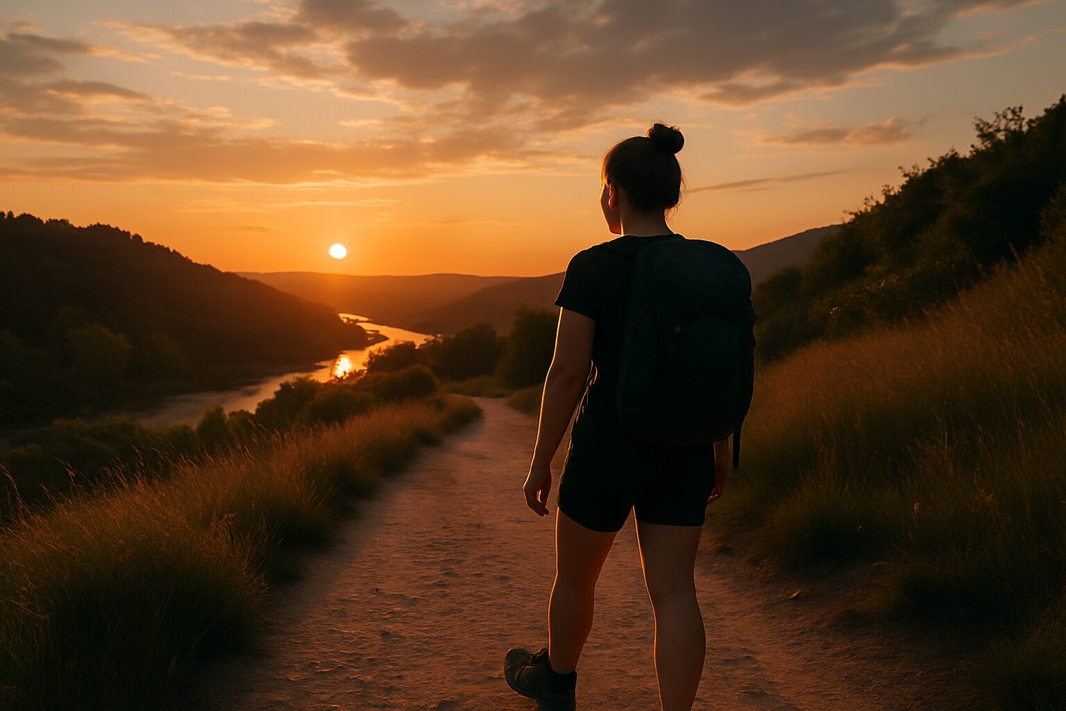 Hiking adventures outdoor in sunset maspalomas gran canaria